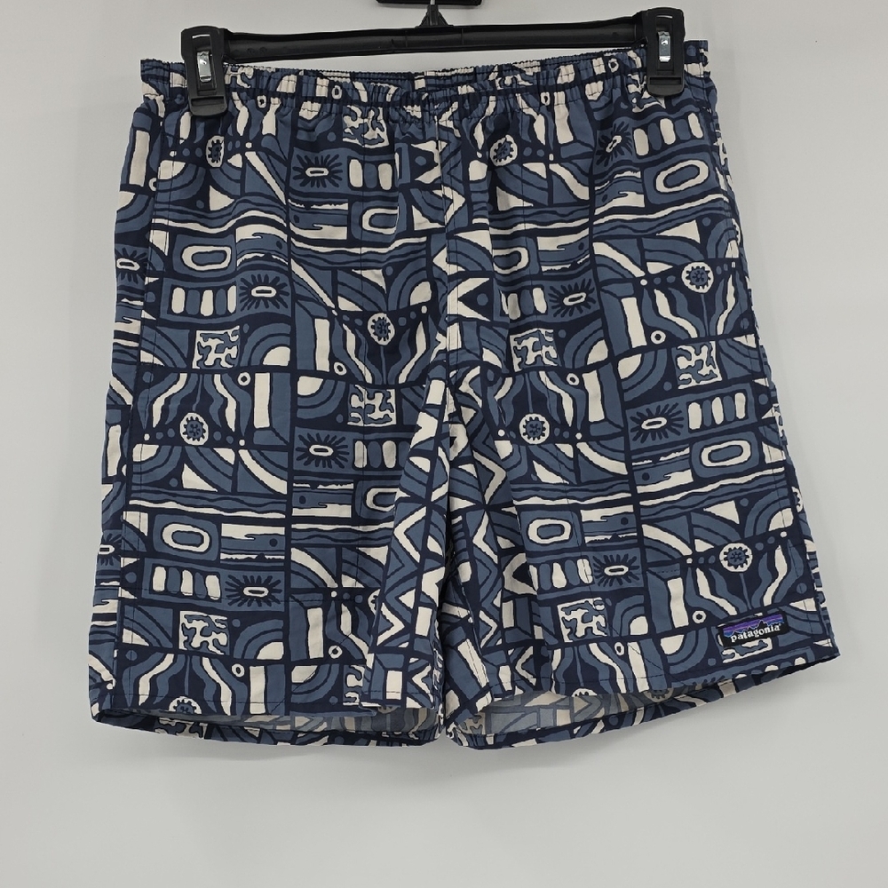 Patagonia Baggies Longs 7" Blue and White Swim Trunks Men's  New Navy Shorts
